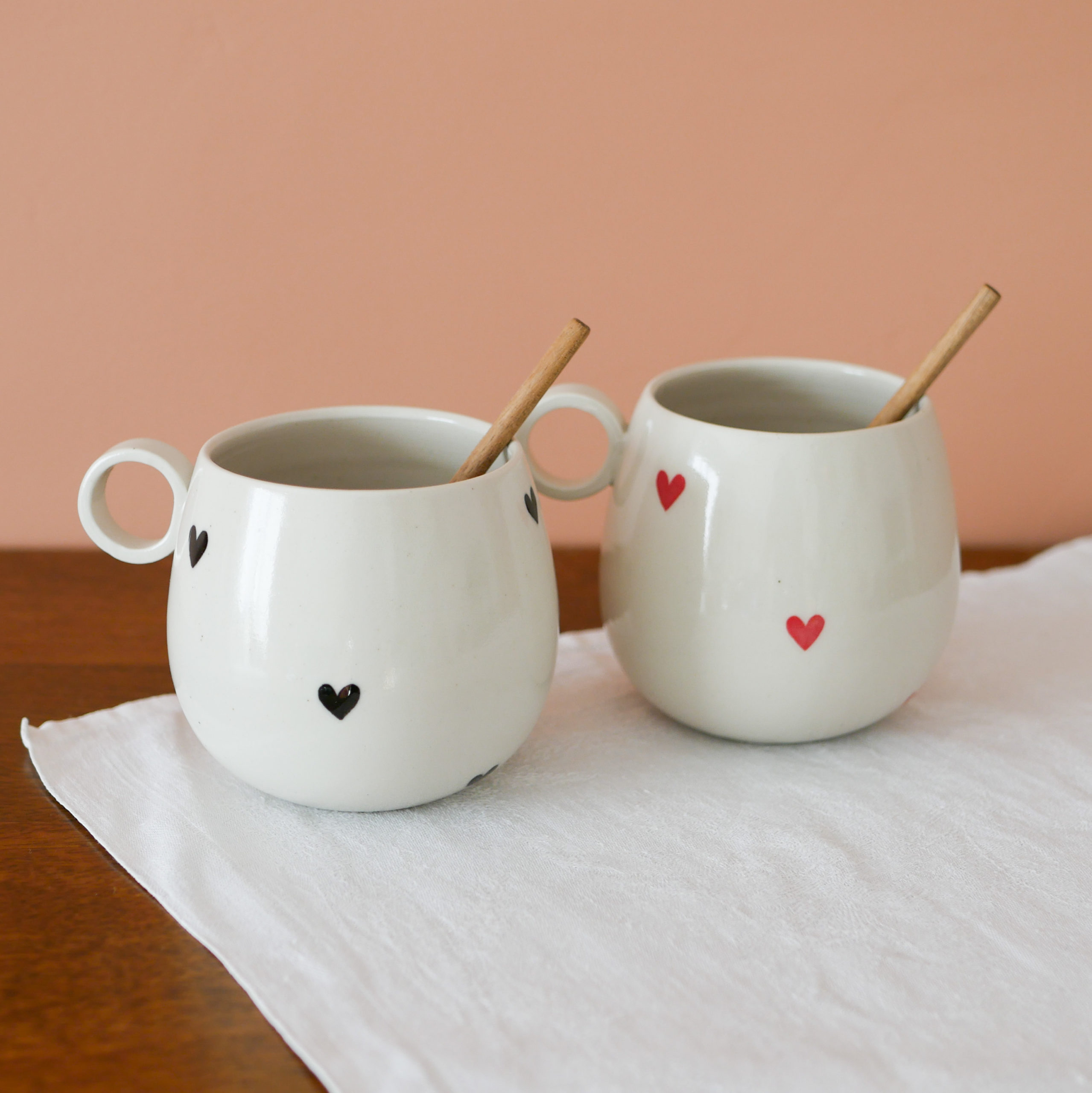 Mug Coeur rouge et gris