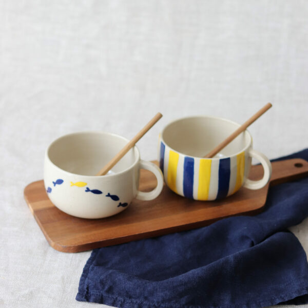 Mug / Tasse avec anse à rayures – Image 3