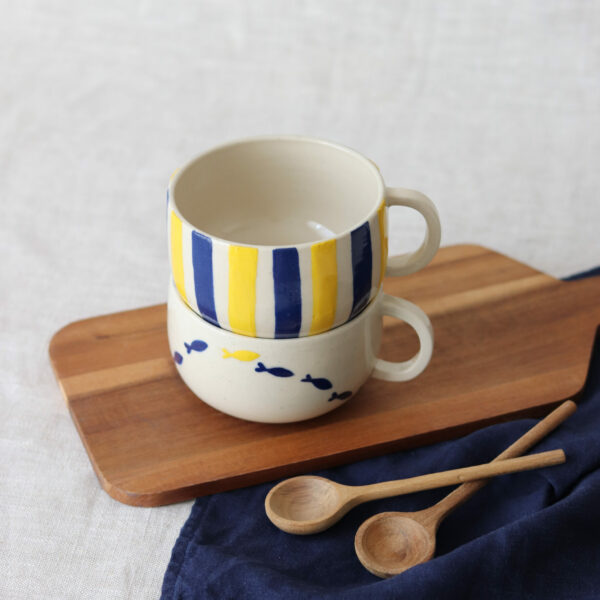 Mug / Tasse avec anse à rayures – Image 2