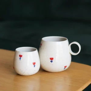 Tasse à café Tulipes rouge et bleu