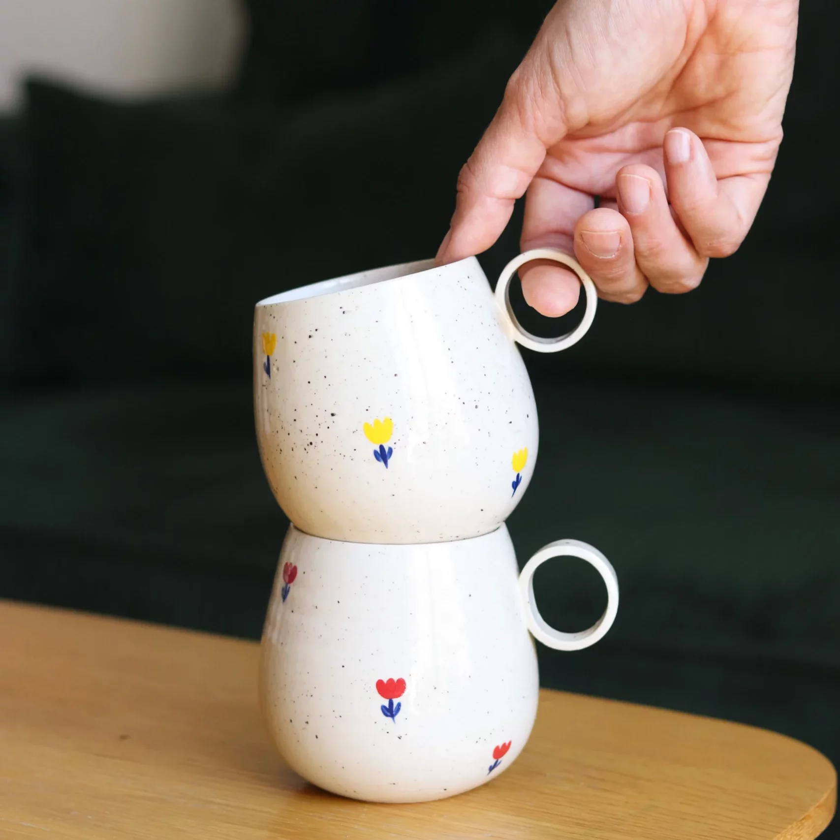 Mug Tulipes jaune et bleu – Image 2